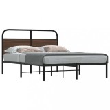 VidaXL Cadru pat fără saltea stejar maro, 140x190 cm, lemn prelucrat