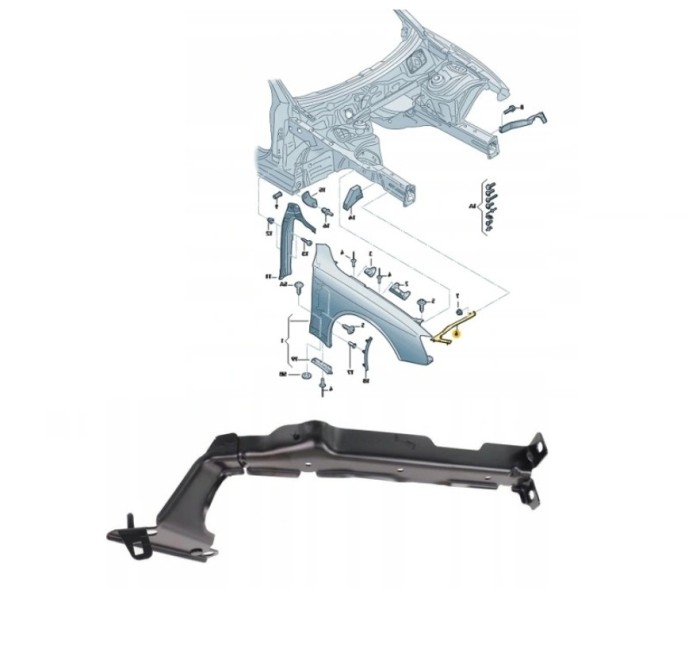 Suport aripa fata AUDI A4/S4 (B8), 11.2007-10.2011, partea dreapta,