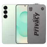 Folie de Protectie pentru Samsung Galaxy S25, TEO, Sticla Securizata ESD Antistatica, Super-X Privacy OG, Margini Negre, 0.30 mm, Transparent Inchis