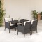 vidaXL Set mobilier de grădină cu perne, 5 piese, negru, poliratan 3211915