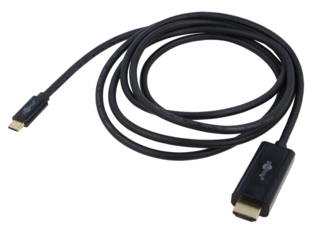 Cablu Goobay USB-C la HDMI 3m negru, PVC, aurit, 4K UHD