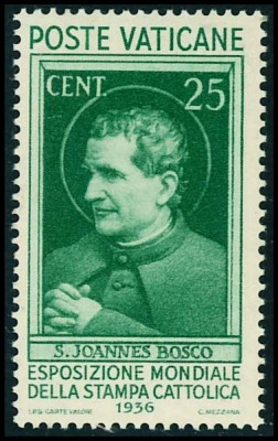 Vatican 1936 Catholic press exposition, 25C green, Mi.53, MH AM.136 foto