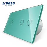Cumpara ieftin Intrerupator touch Livolo simplu + dublu din sticla verde
