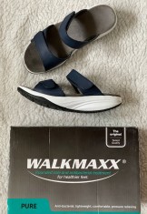 PAPUCI DAMA TALPA CONVEXA ERGONOMICA PIELE NATURALA BLEUMARIN firma WALKMAXX foto
