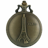 Cumpara ieftin Ceas De Buzunar Avand Ca Tema Paris Turnul Eiffel - Quartz