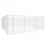 Padoc pentru caini de exterior, 570x570x185 cm, otel galvanizat GartenMobel Dekor, vidaXL