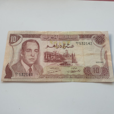 Maroc 10 Dirhams 1970 foto