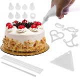 Cumpara ieftin Set 100 Piese Decorare Torturi Prajituri Cake Decorating Kit Aplicator Duze Litere Semne Suport Cutit Cutie Depozitare