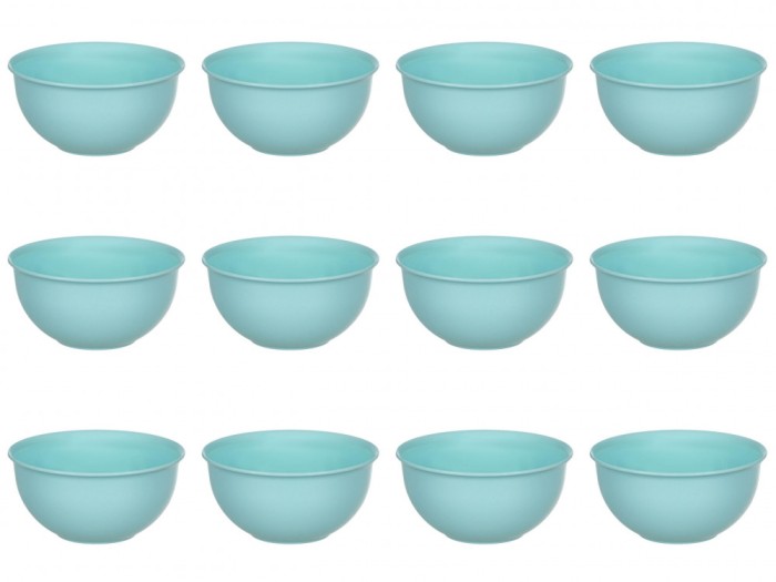 Set boluri, 12 piese, 500 ml, Plastic, Verde Menta