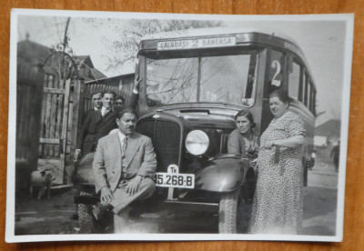 4 fotografii interbelice romanesti cu masini, cursa Calarasi - Baneasa , trasura foto