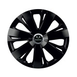 Set 4 capace roti Negre Cu Inel Cromat Energy R14 pentru gama auto SsangYoung, Autohelix MSA