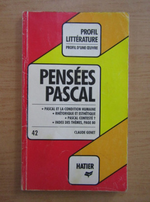 Claude Genet - Pensees Pascal (texte comentate in franceza) foto