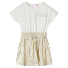 Rochie pentru copii cu m&acirc;neci scurte Ecru 116