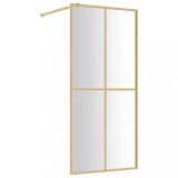 Paravan dus walk-in, auriu, 100x195 cm, sticla ESG transparenta