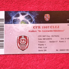 Bilet meci fotbal CFR 1907 CLUJ - AS ROMA (Champions League 08.12.2010)