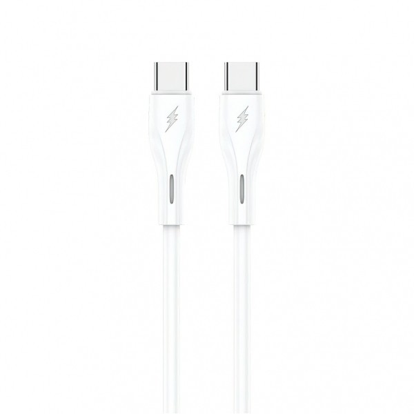 Cablu Date si Incarcare USB-C - USB-C Sendem M36C, 66W, 1m, Alb