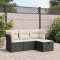 vidaXL Set mobilier de grădină cu perne, 4 piese, negru, poliratan 3325252