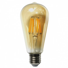 Bec LED Filament Amber E27 8W 800LM 2500K ST64