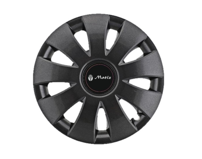 Set 4 Capace Roti pentru Matiz, model Aura Black, R15