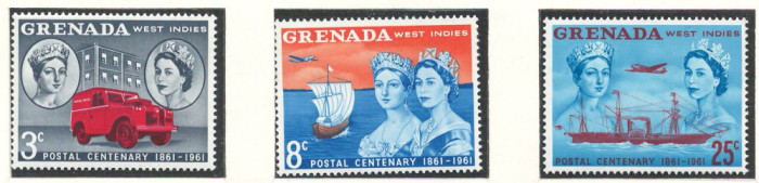 Grenada 1960 Mi 179/81 MNH - 100 de ani de timbre