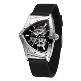 Ceas Bărbați T-Winner 8243 Negru-Argintiu Mecanic &ndash; Design Luxury, Funcții Multiple, Rezistent la Apă 3ATM