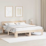 Cumpara ieftin Cadru de pat cu headboard Maro 200 x 200 cm Lemn de pin masiv
