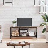 VidaXL Comodă TV, stejar maro, 100x35x45 cm, lemn prelucrat &amp; fier