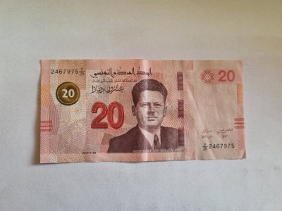 bancnota tunisia 20 d 2017 foto