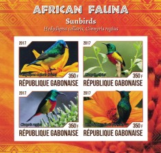 GABON 2017 - Pasari, pasari exotice (2) / bloc MNH foto