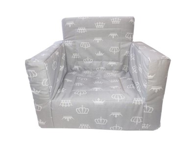 Fotoliu din burete pentru copii MyKids Coronite Gri GreatGoods Plaything foto