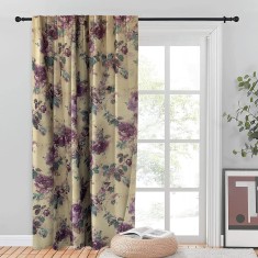 Draperie blackout model floral cu rejansa transparenta cu ate pentru galerie, Madison, 150x255 cm, densitate 700 g/ml, Pastel Roses, 1 buc
