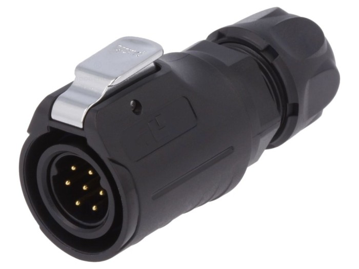 Conector circular 7 pini aurit, IP67