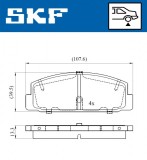 Set placute frana spate SKF VKBP90255