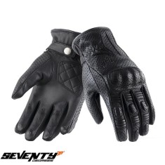 Manusi femei piele pentru scuter - motocicleta Urban vara Seventy model SD-C22 negru Negru S (7 cm)