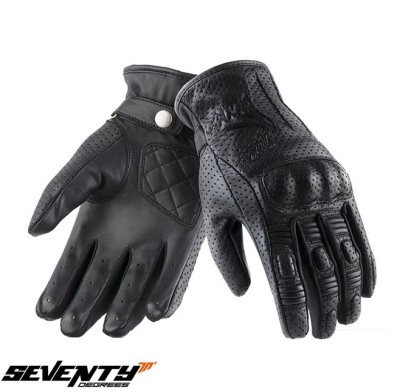Manusi femei piele pentru scuter - motocicleta Urban vara Seventy model SD-C22 negru Negru S (7 cm) foto