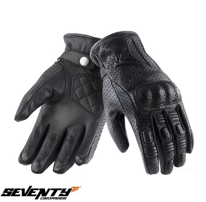 Manusi femei piele pentru scuter - motocicleta Urban vara Seventy model SD-C22 negru Negru S (7 cm)