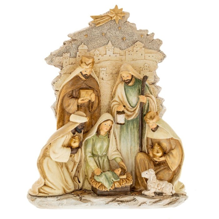 Scena Nasterii Domnului din rasina Antique Beige