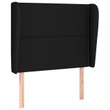 Cumpara ieftin Tablie de pat cu aripioare, negru, 83x23x118/128 cm, textil