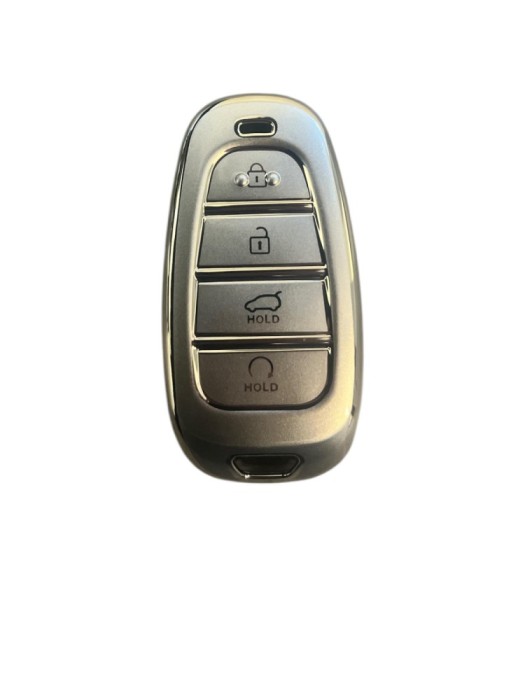 Husa Cheie Hyundai Tucson, 2022-2024, Smartkey, 4 Butoane, Tpu, Silver