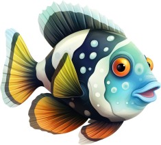 Sticker decorativ, Peste, Albastru, 66 cm, 8364ST-1 foto