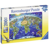 Puzzle Harta Lumii, 200 piese, Ravensburger