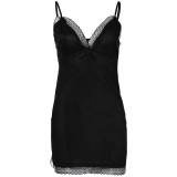 Camasa De Noapte Rose Negru S/M JGF Lingerie