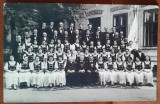 Fotografie tip carte postala, cor de cantareti maghiari la concurs din Satu mare