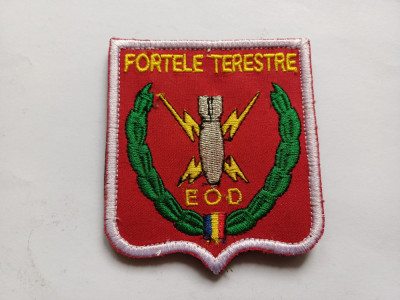 Emblema militara brodata-Fortele Terestre-EOD foto