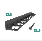 Kit bordură PP pentru pavaj NEGRU, L 1 m, H 58 mm, 4 buc, 12 ancore incluse