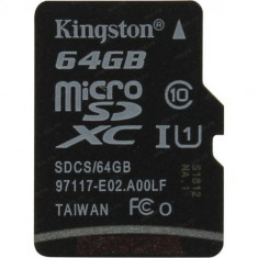 Card Micro SD Kingston SDXC 64GB (Clasa 10) - SDCS/64GBSP foto