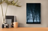 Tablou Canvas, Pădure &icirc;n Ceață, Nocturn Misterios, 26 x 39 cm, CMCLASS