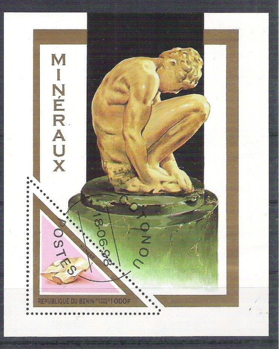 Benin 1998 Mineral, Sculpture, perf. sheet, used AB.009