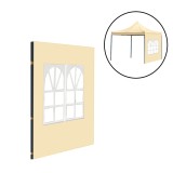 Perete lateral pentru foisor pliabil 3x3 m, cu fereastra, bej Leziter
