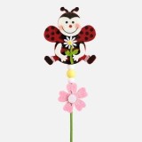 Stick decorativ pentru ghiveci cu buburuza din pasla, 29 cm, CMCLASS